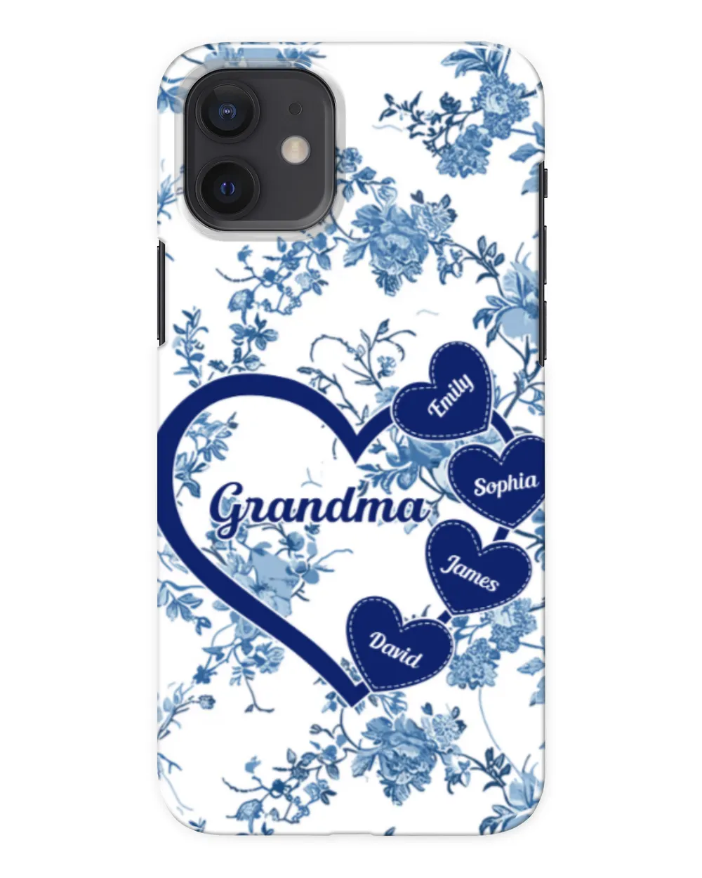 Grandma - Toile De Jouy Version - Personalized Clear Phone Case, Gift For Grandma, Gift Idea For Grandma