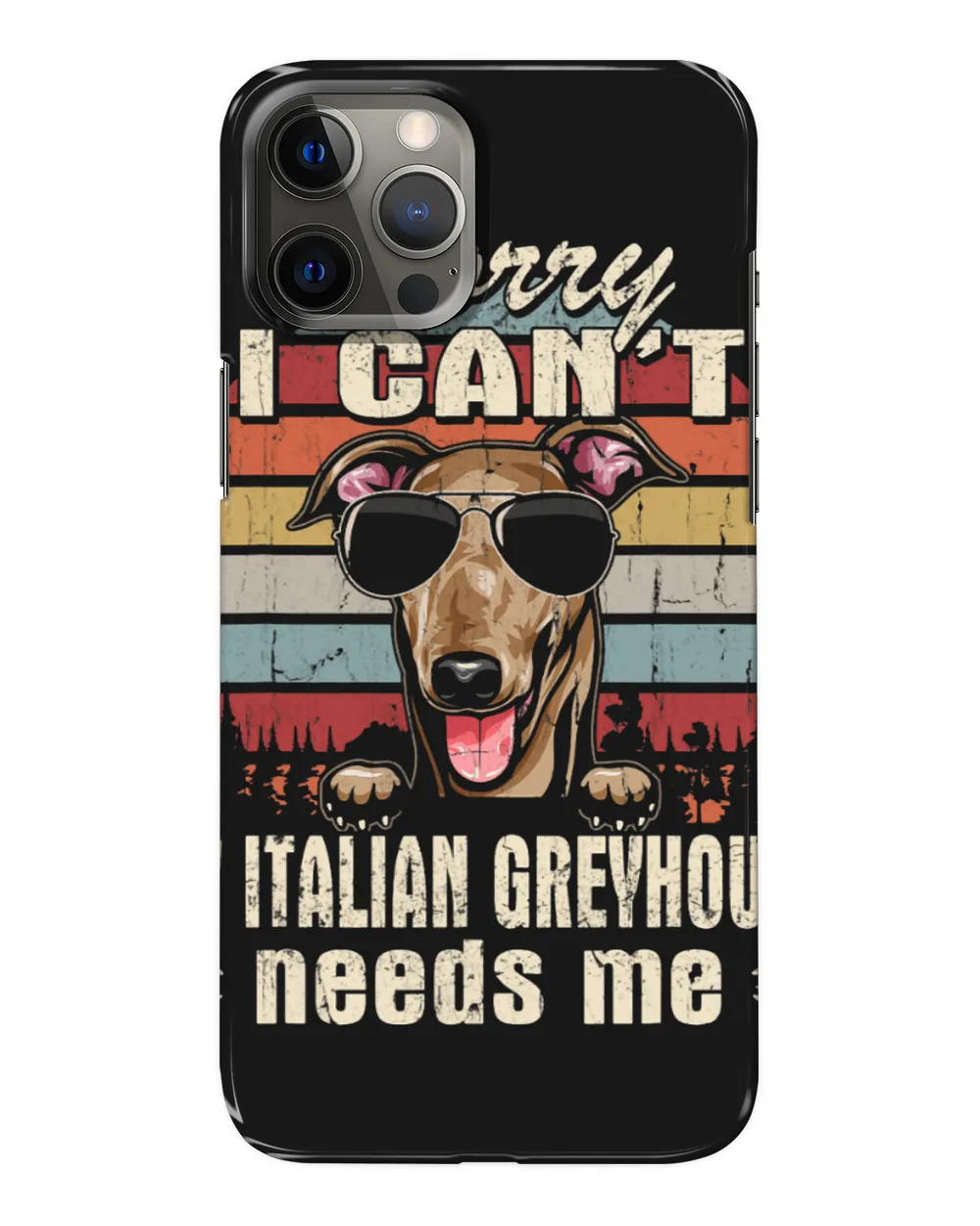 Dog Grayhound My Italian Greyhound Needs Me Vintage Retro Funny Christmas