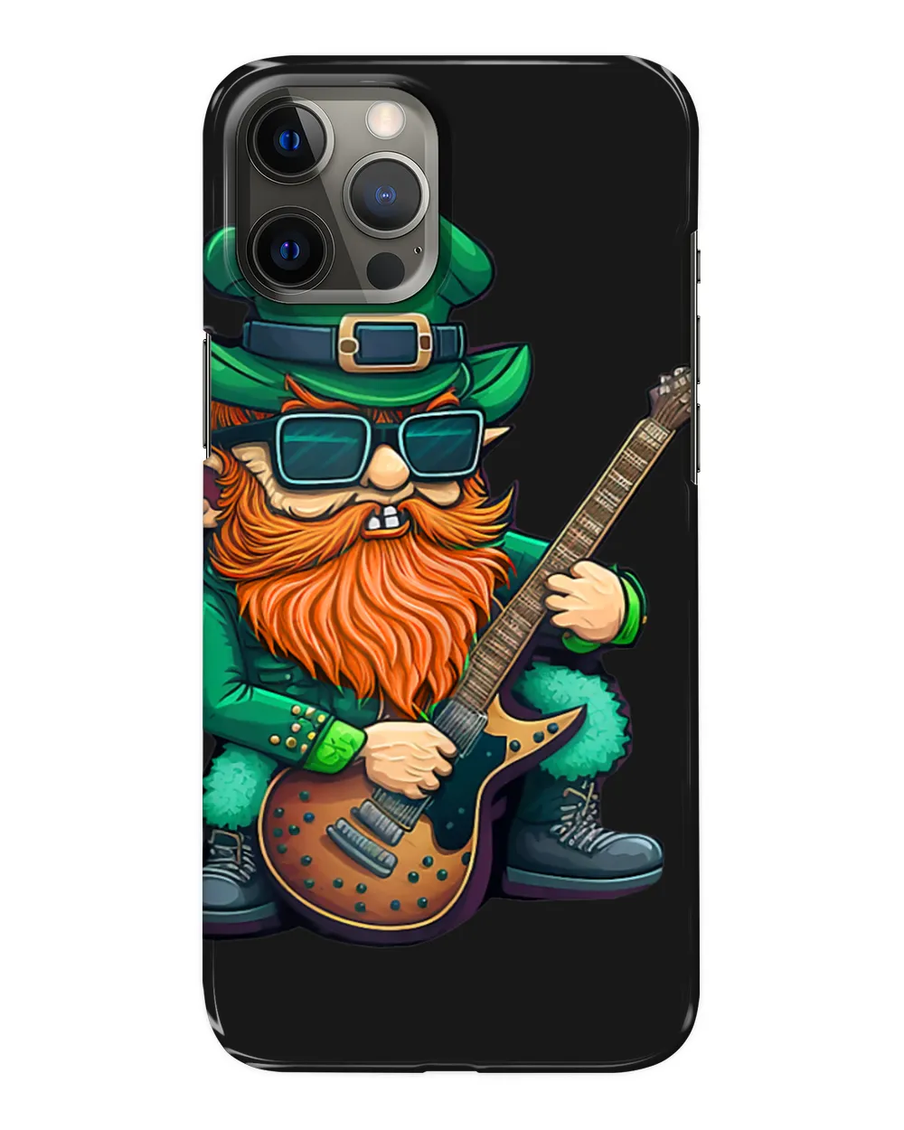 Guitarist St Patricks Day Leprechaun with Sunglasses Playing Guitar