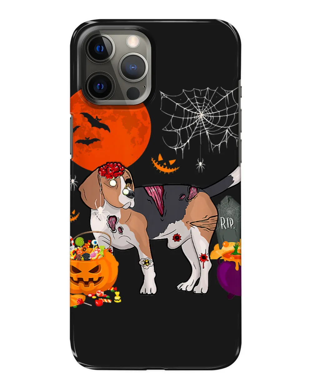 Halloween Beagle Dog Scary Zombie Costume Candy Basket Lover 107