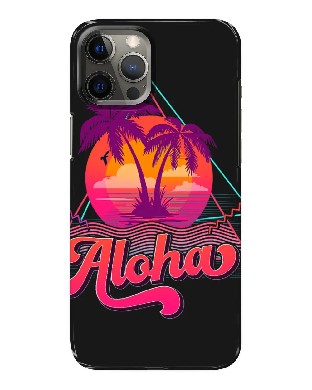Aloha Hawaii Hawaiian Palm Tree Surf Beach 80s Vacation