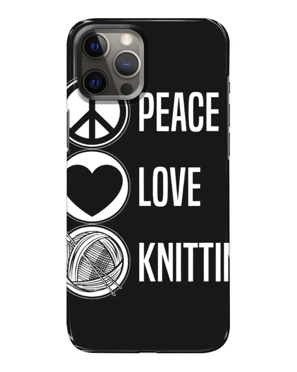 Funny Peace Love Knitting Gift 2Cute Knitter Girls Women
