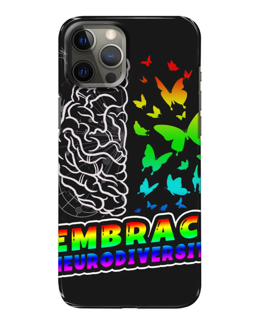 Embrace Neurodiversity Autism ADHD ASD Rainbow Brain
