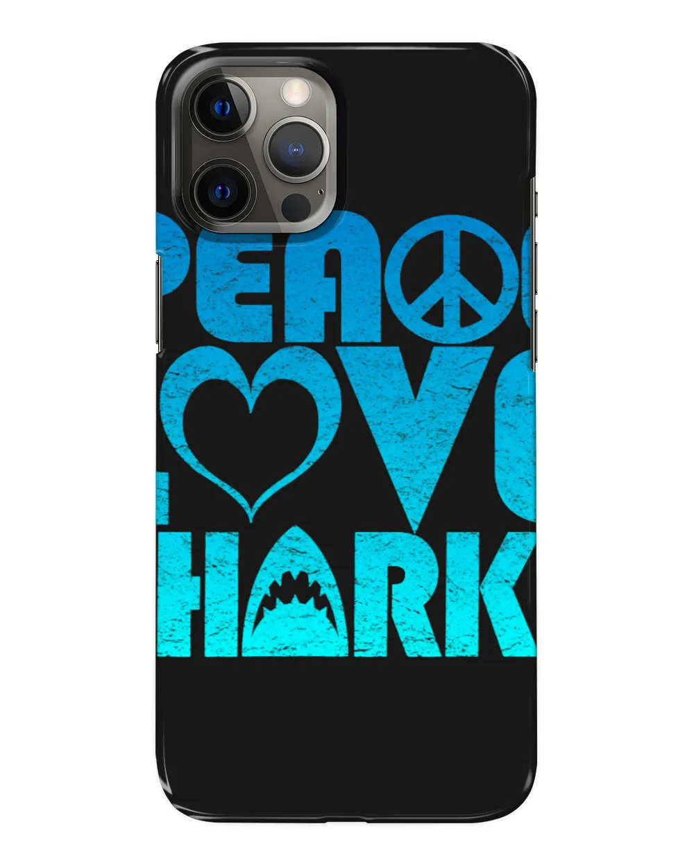 Shark Lover Peace Love Sharks Funny Quote Great White Shark Graphic