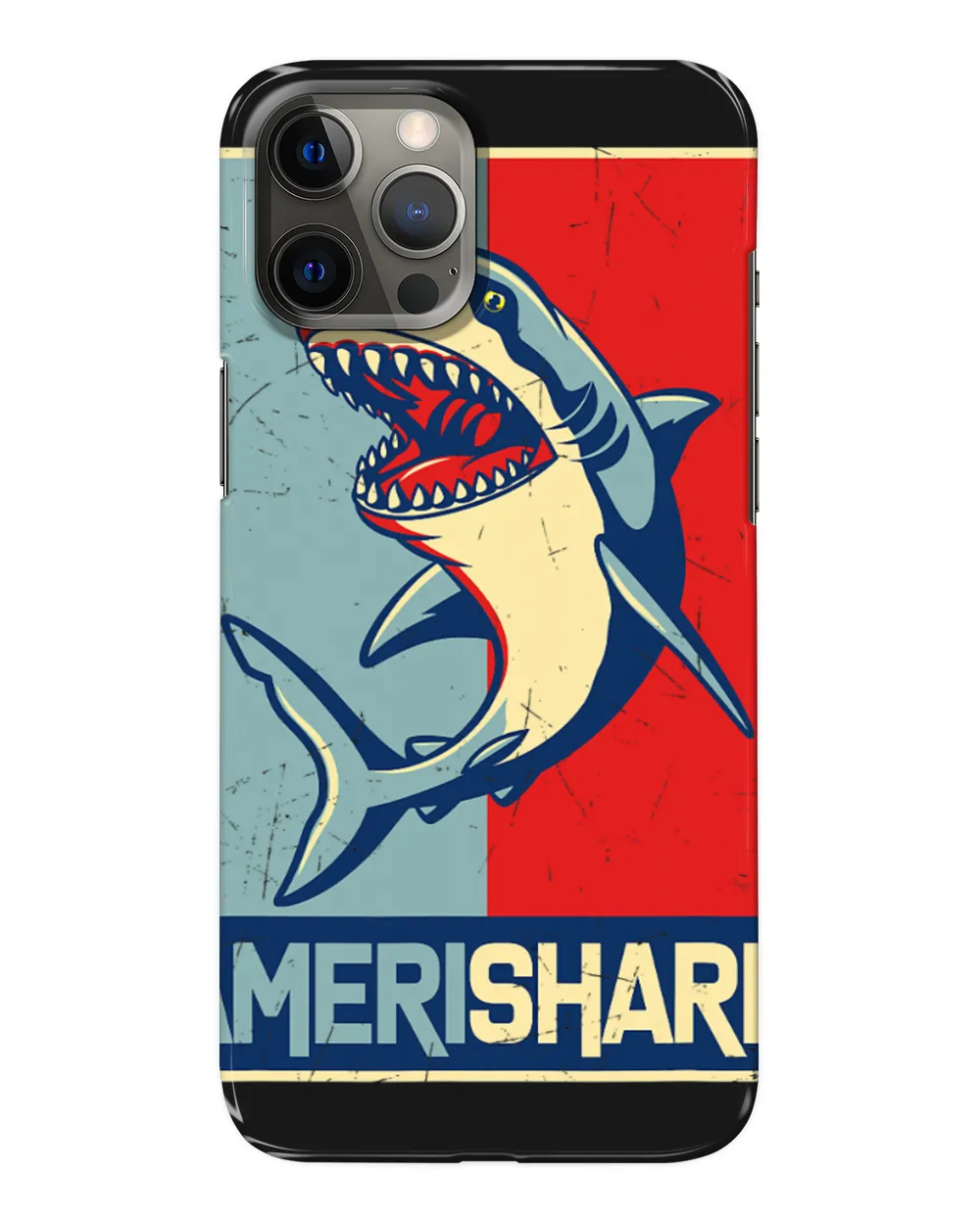 Shark Lover Vintage Amerishark America AmeriShark USA Flag 4th Of July