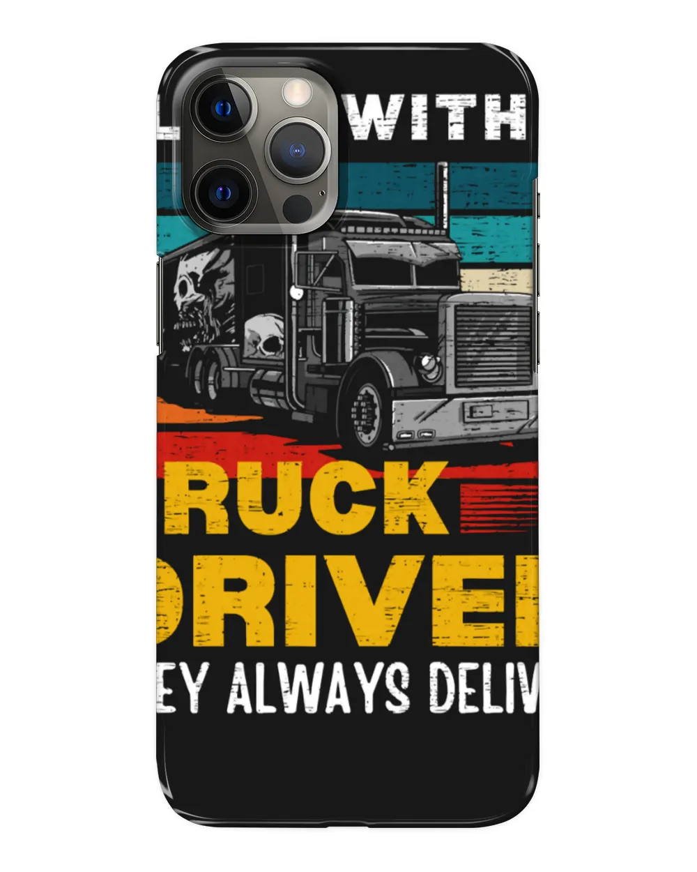 Sleep With A Truck Driver Retro Vintage Trucker Big Rig Truck Driver Wife Gift Classic T-Shirt