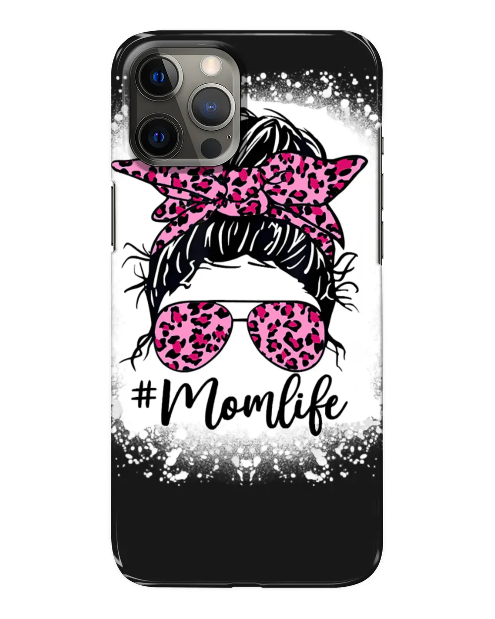 Pink Leopard Mom Life Hair Bandana Glasses Mother's Day T-Shirt