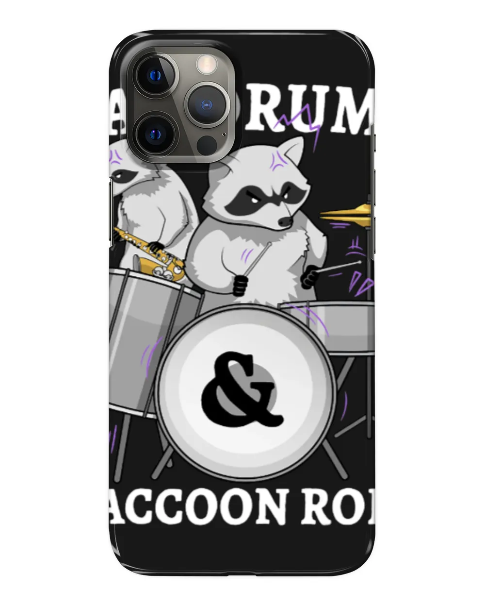 Funny Drummer Raccoons Sax Drums And Raccoon Roll Garbage Music