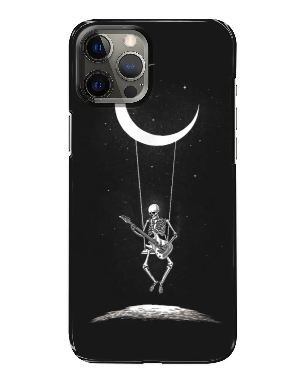 Funny Guitar Happy Halloween Funny Skeleton Playing Guitar Under The Moon Guitarist