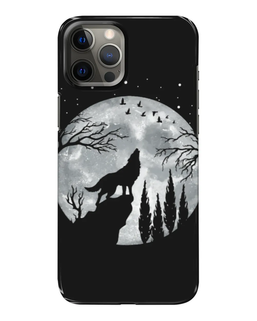Coyote Mammal Wildlife Animal Full Moon At Night Wolves
