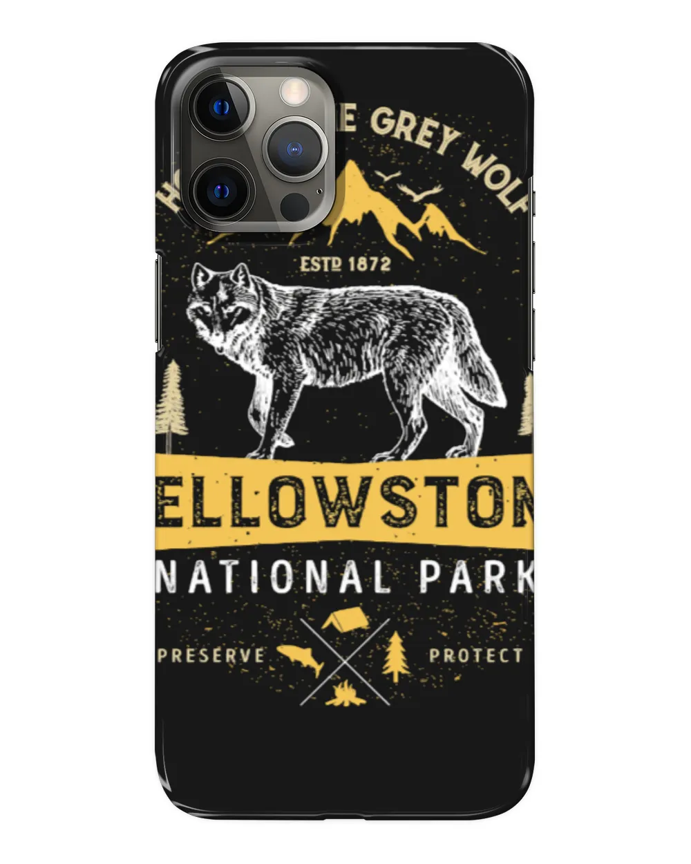 Coyote Mammal Yellowstone TNational Park Grey WolfVintage s Men camper