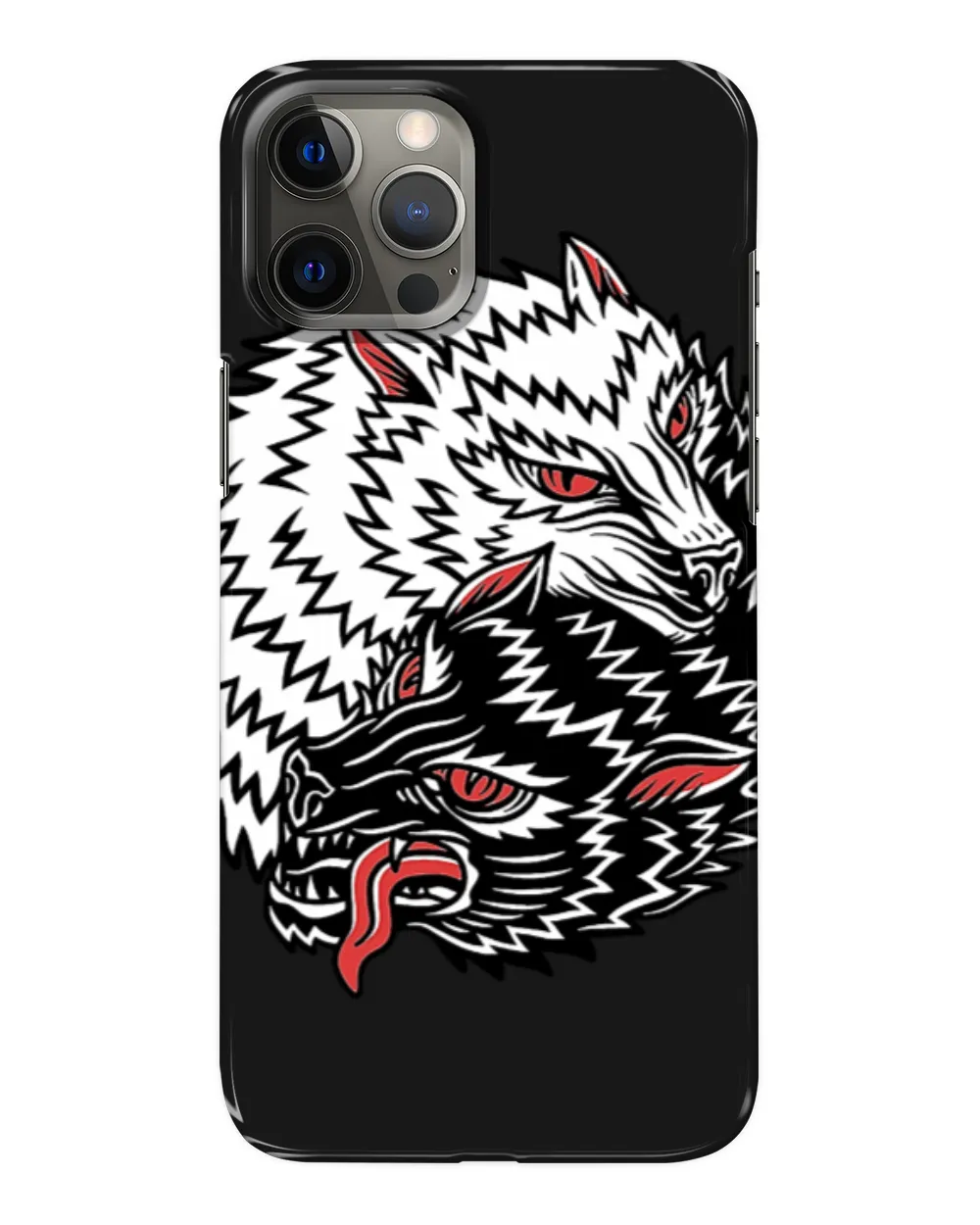 Coyote Mammal Yin Yang Old School Wild Animal Howl Retro 70s Wolves