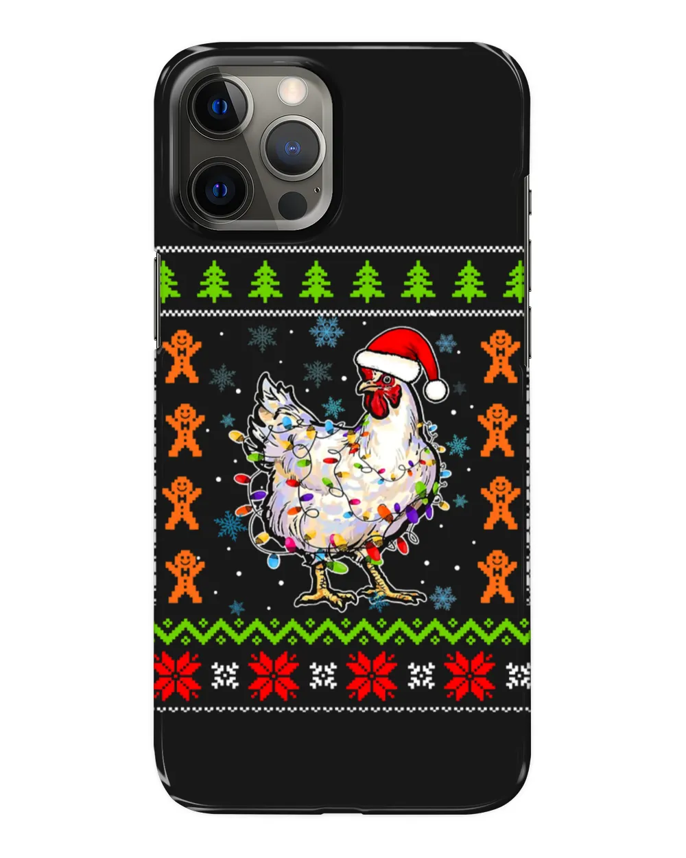 Chicken Santa Chicken Christmas Lights Ugly Sweater Funny Chicken 103 Hen Rooster