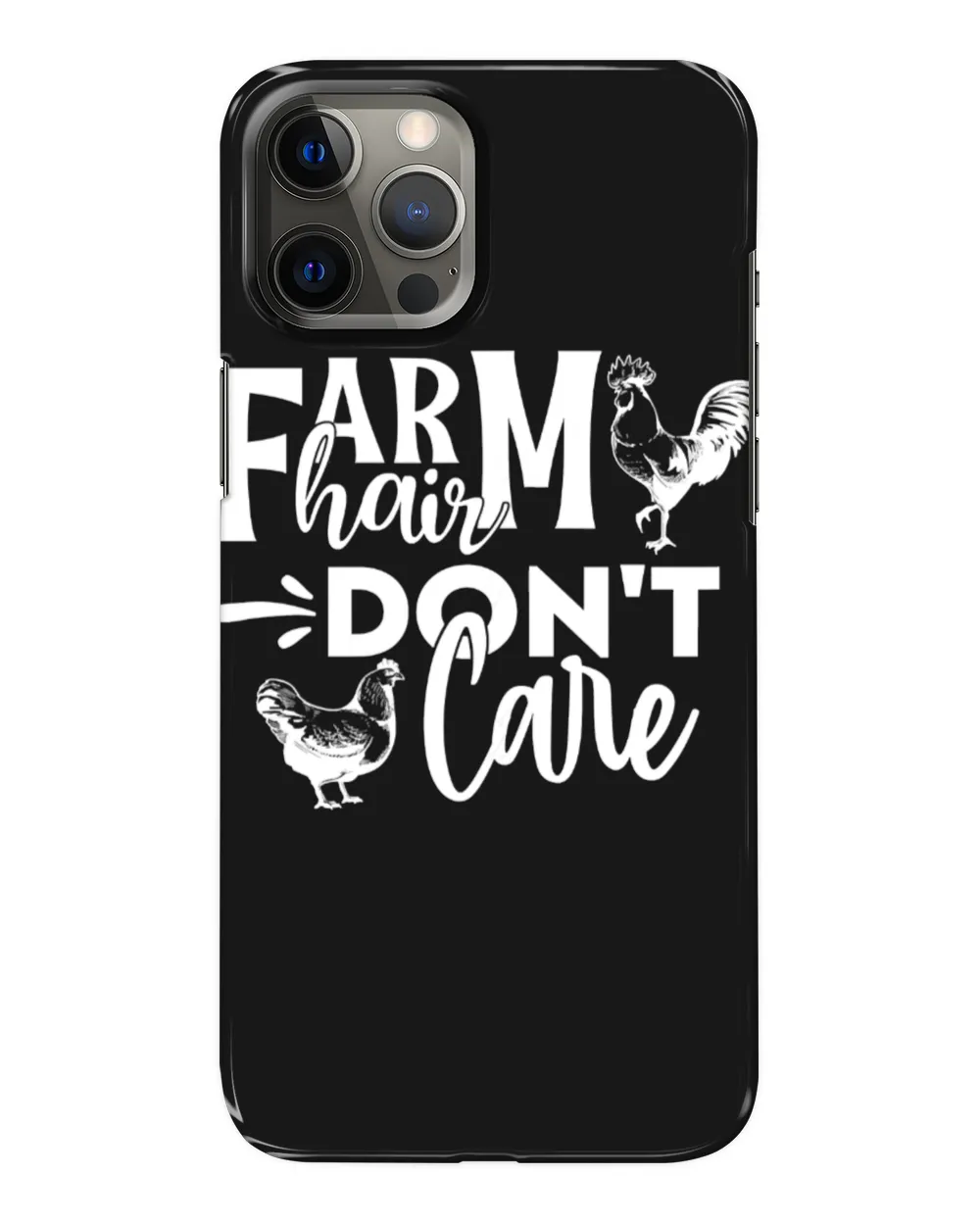 Chicken Womens FARM HAIR DONT CARE Funny Chicken Farmer Vintage Hen Rooster 7 Hen Rooster