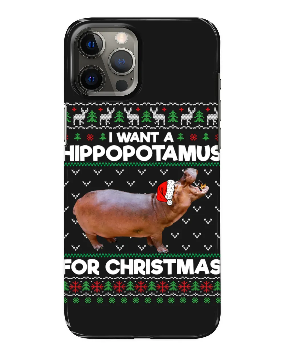 Hippopotamus I Want A Hippopotamus For Christmas Hippo Ugly Xmas Pajama 353 Hippo