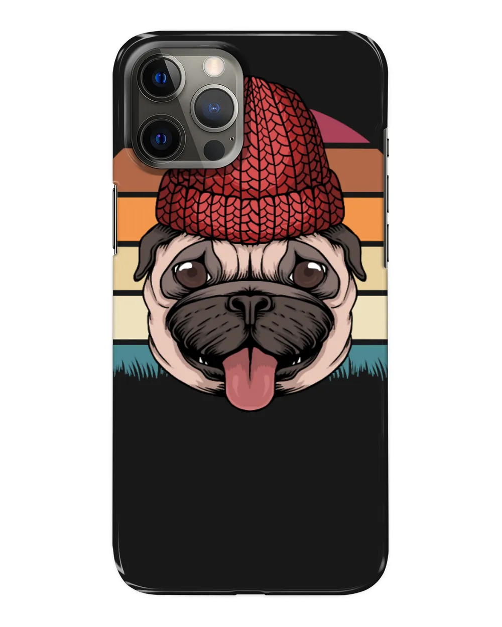 Pug Lover with retro background Pugs Dog