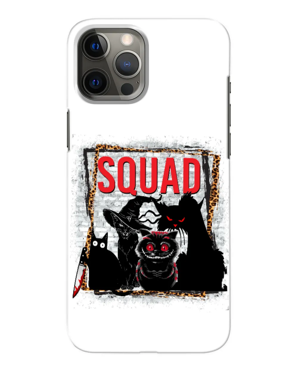 Horror Black Cat Squad Scary Halloween Funny