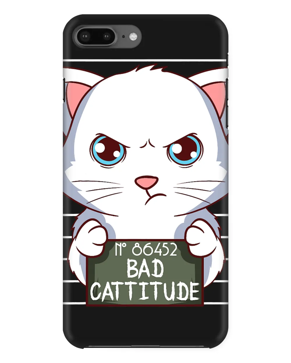 Bad Cattitude Funny Cat Lovers Gift Kitten Kitty MugShot