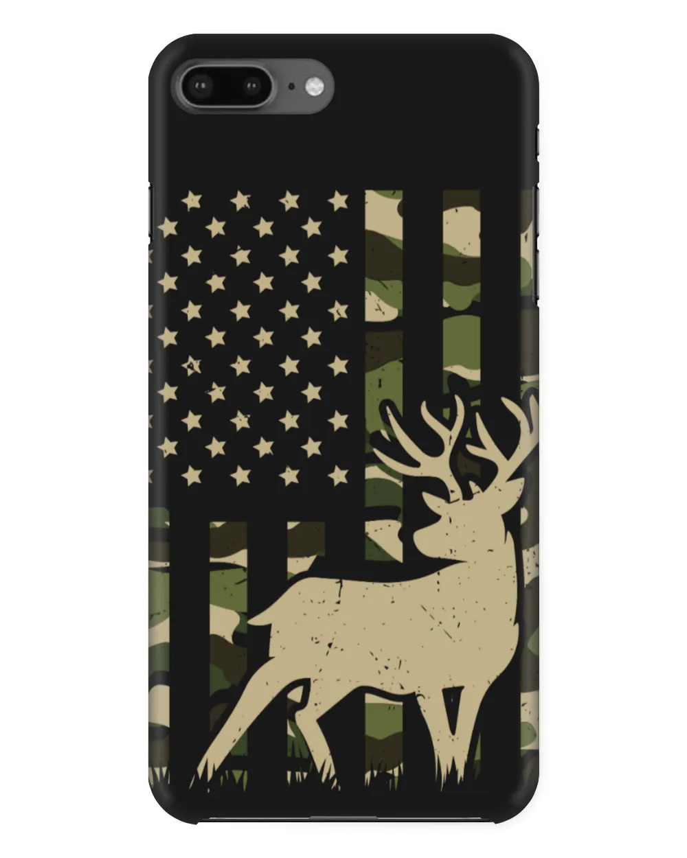 Deer Hunting With Military Flag