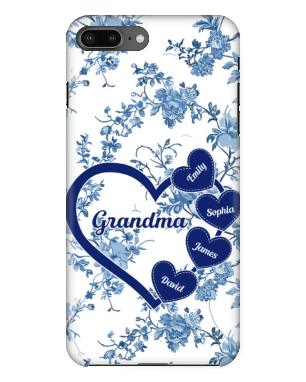 Grandma - Toile De Jouy Version - Personalized Clear Phone Case, Gift For Grandma, Gift Idea For Grandma
