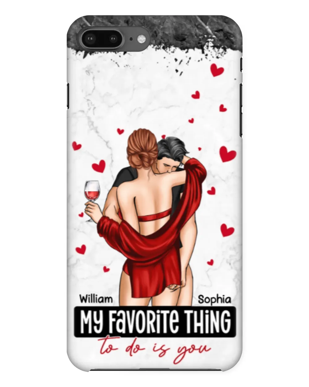 My Favorite Thing To Do Is You Couples - Personalized Clear Phone Case, Gift For Wife, Gift Idea For Wife