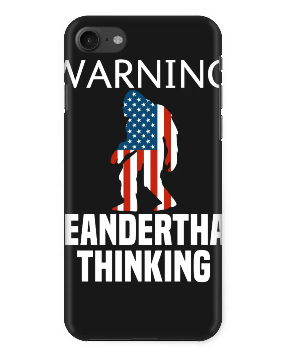 American Flag Warning Neanderthal Thinking Shirt