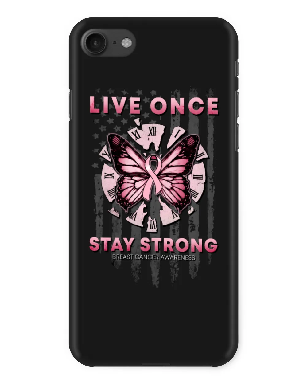 Breast Cancer Live Once Stay Strong Flag Cancer Survivor