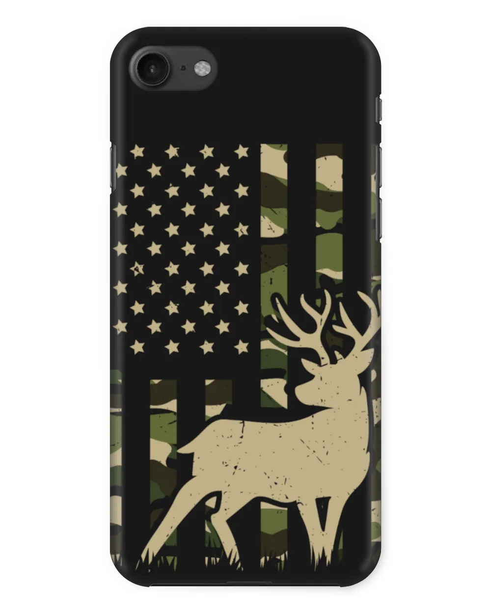 Deer Hunting With Military Flag
