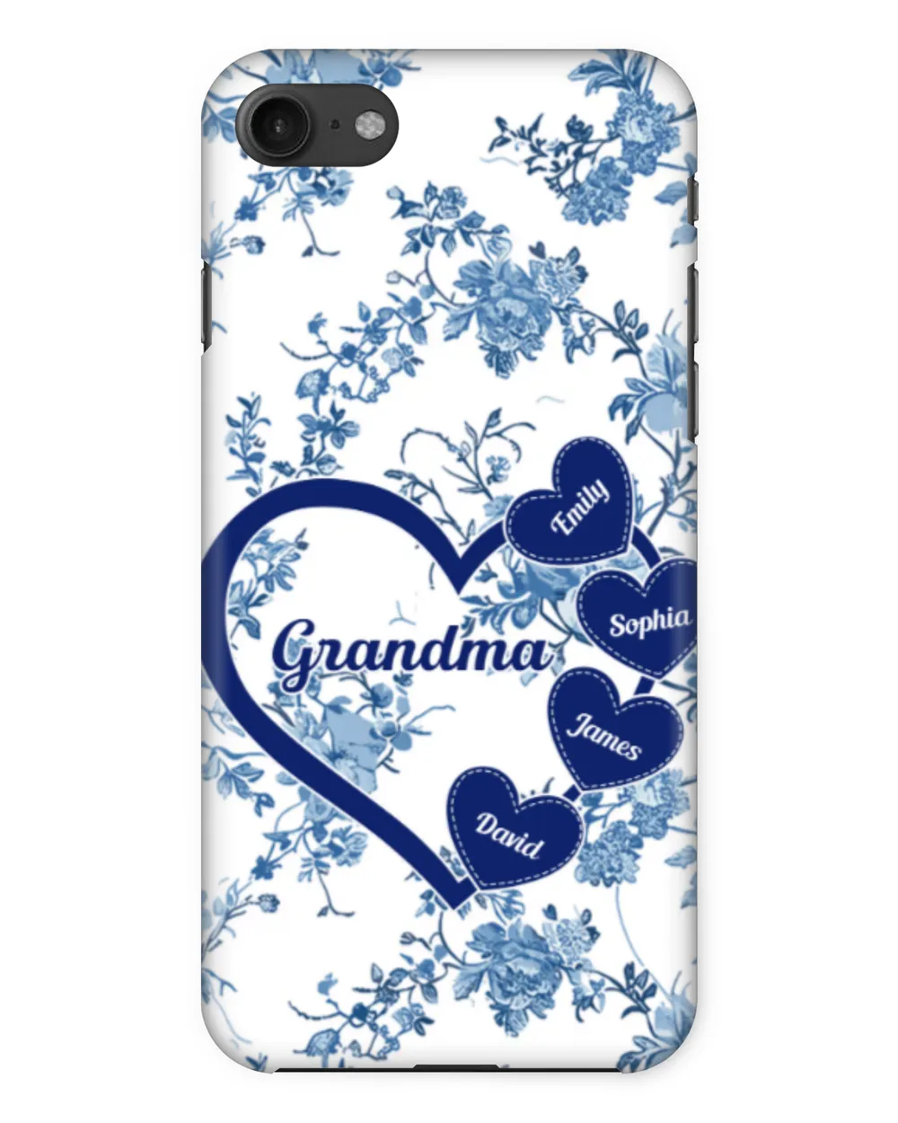 Grandma - Toile De Jouy Version - Personalized Clear Phone Case, Gift For Grandma, Gift Idea For Grandma