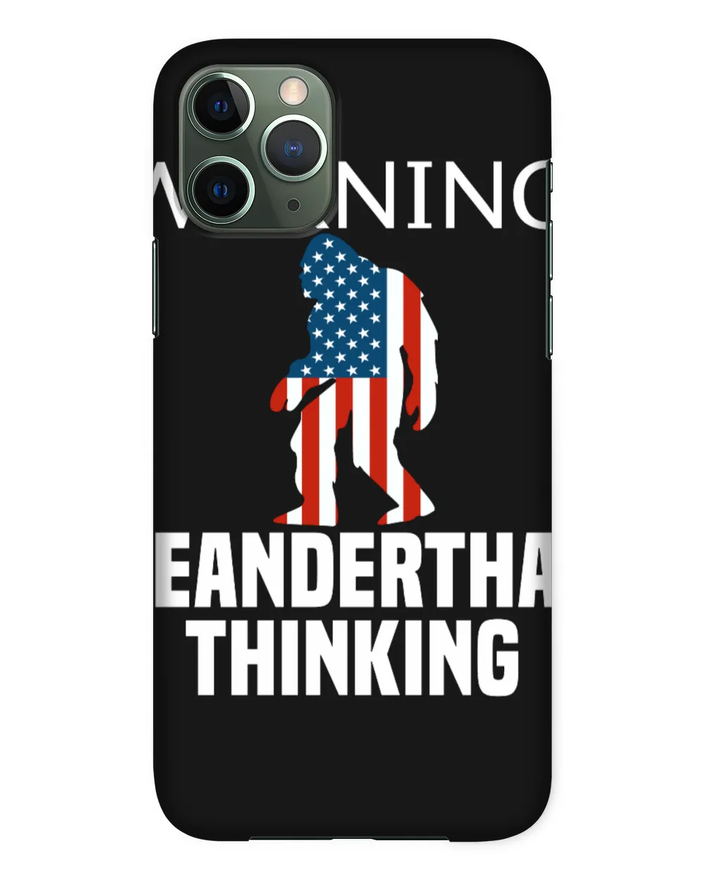 American Flag Warning Neanderthal Thinking Shirt