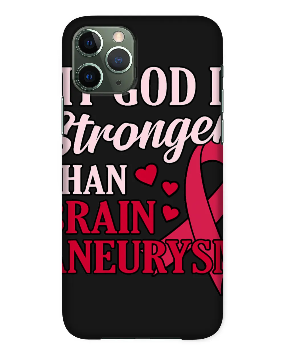 God Is Stronger Than Brain Aneurysm Awareness Month Graphic