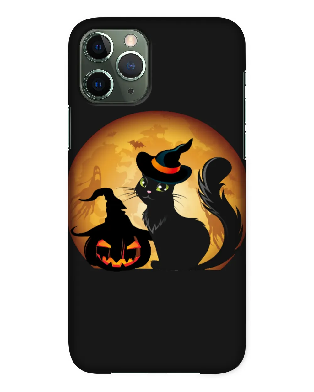 Black Cat Cat Black Cat Pumpkin Full Moon Halloween Ghosts Men Women Kids Kitty Kitten