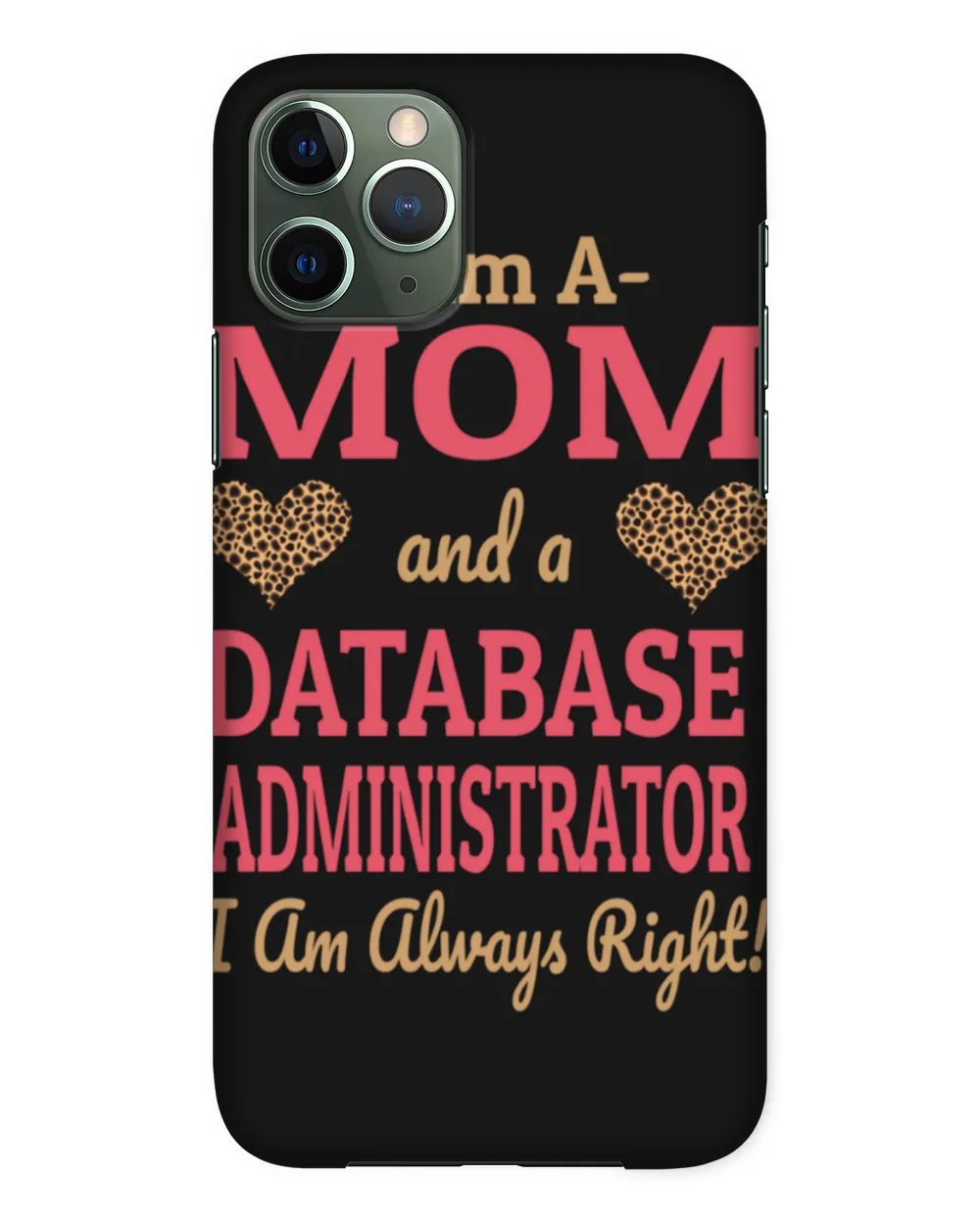 Database Administrator Mom Leopard Print Hearts Cute