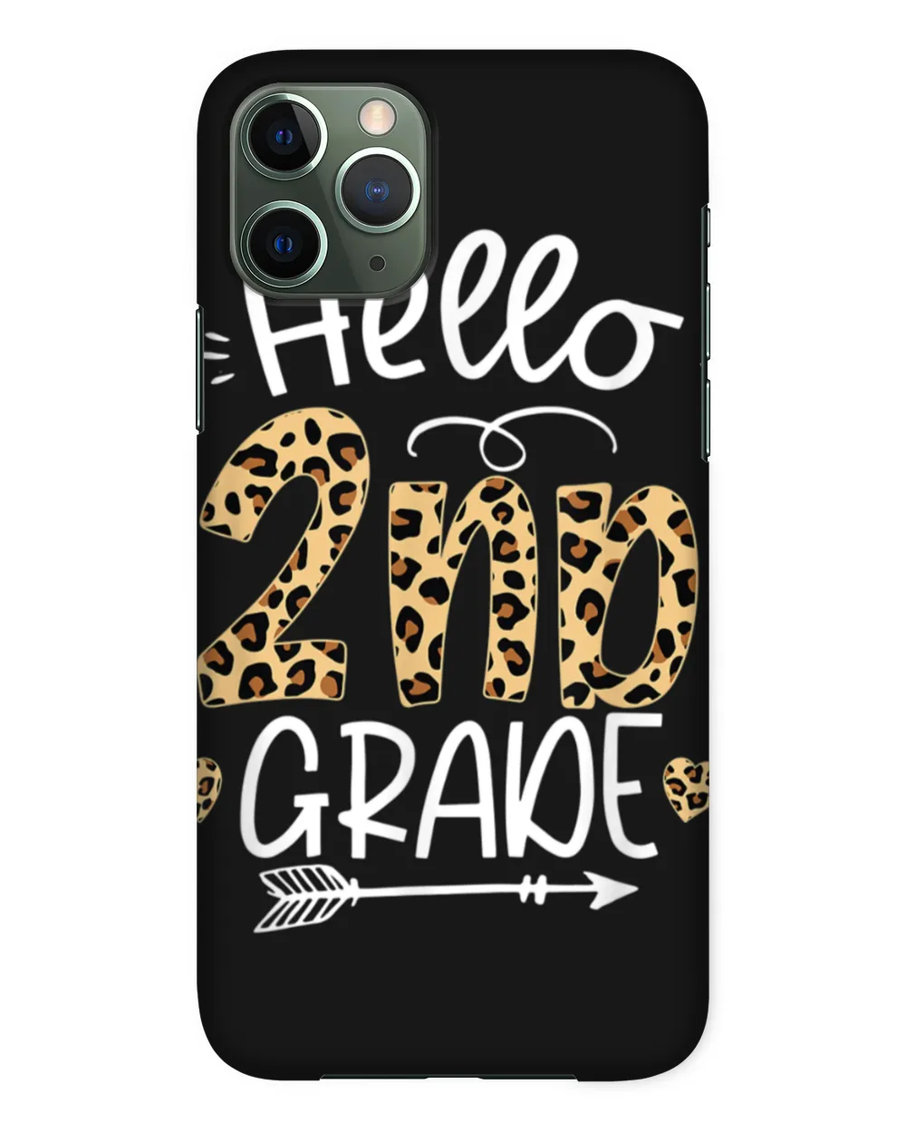 Hello 2nd Grade Leopard Teacher Students Back To School Girl