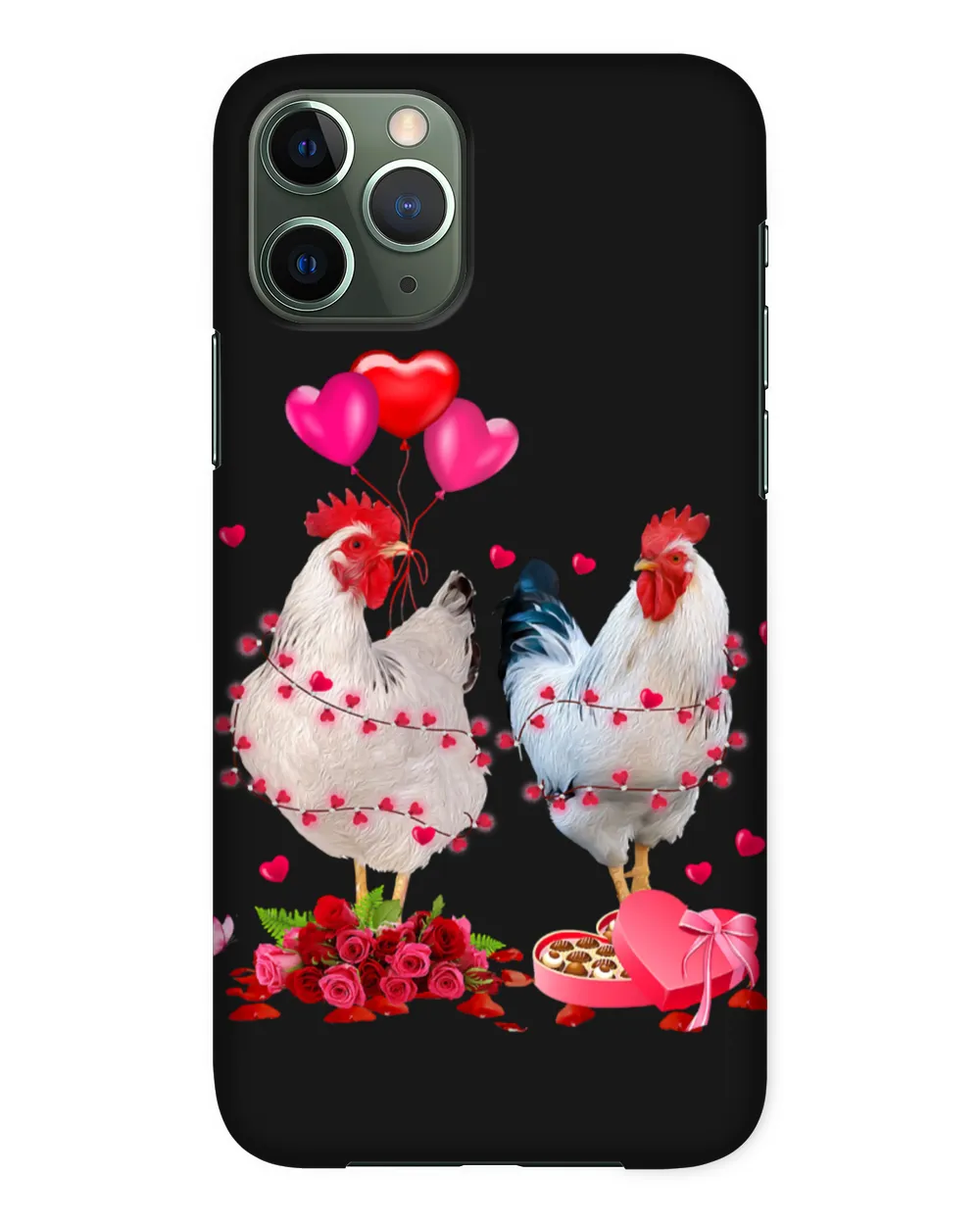 Chicken Two Chicken Heart Valentines Day Chicken Couple 285 Hen Rooster