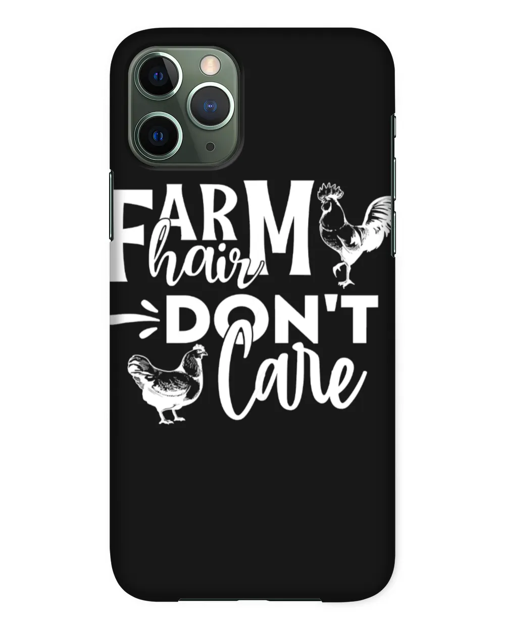 Chicken Womens FARM HAIR DONT CARE Funny Chicken Farmer Vintage Hen Rooster 7 Hen Rooster