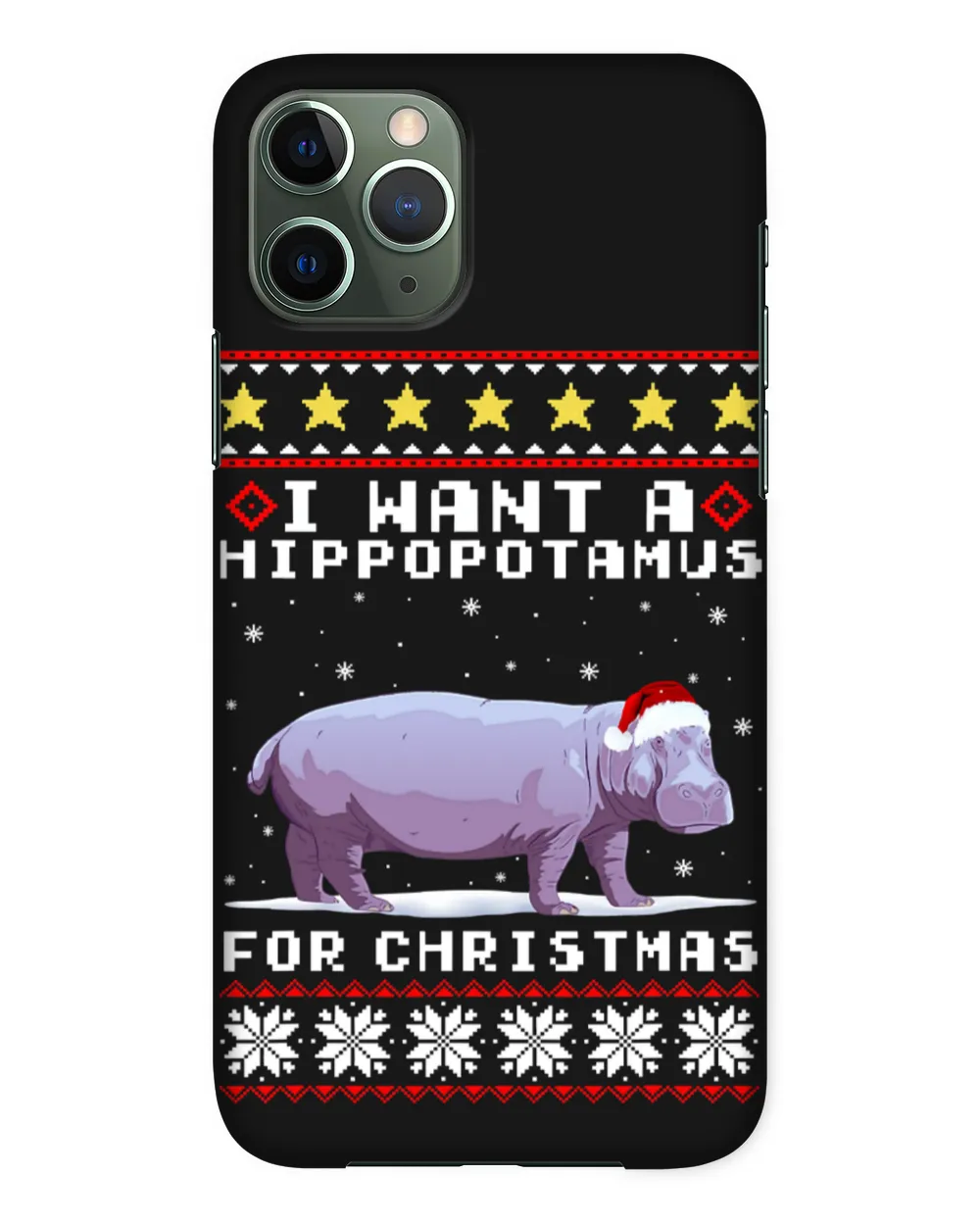 Hippopotamus I Want A Hippopotamus For Christmas Hippo Ugly Sweater 199 Hippo