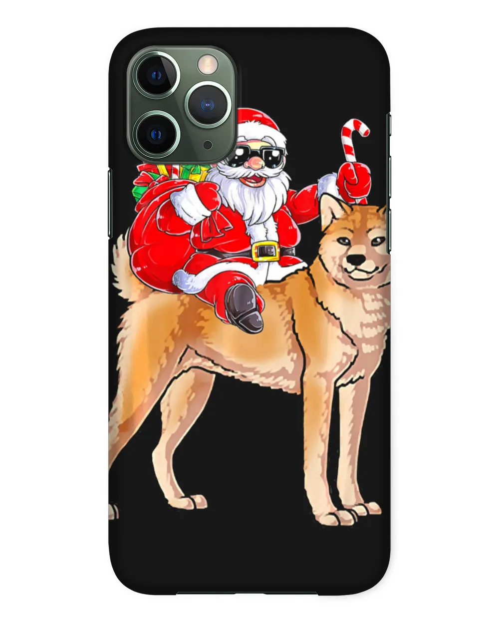 Santa Claus Riding Akita Xmas Gifts Dog T-Shirt