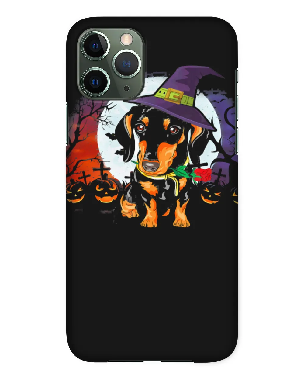 Cute Halloween Dachshund Puppy Pumpkins