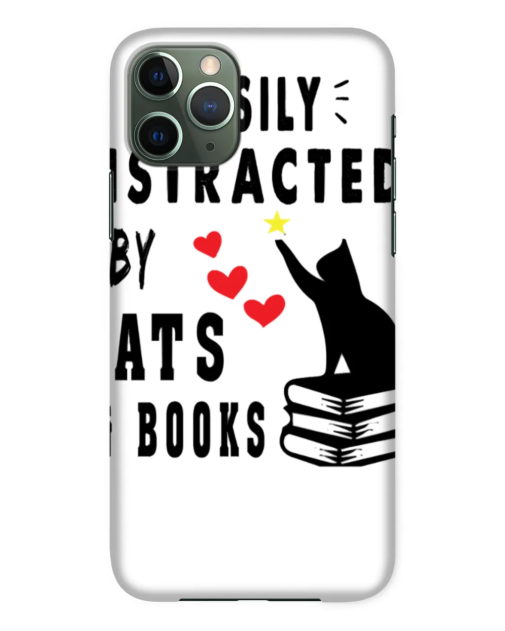 Easily Distracted by Cats and Books - Cat & Book Lover Classic T-Shirt