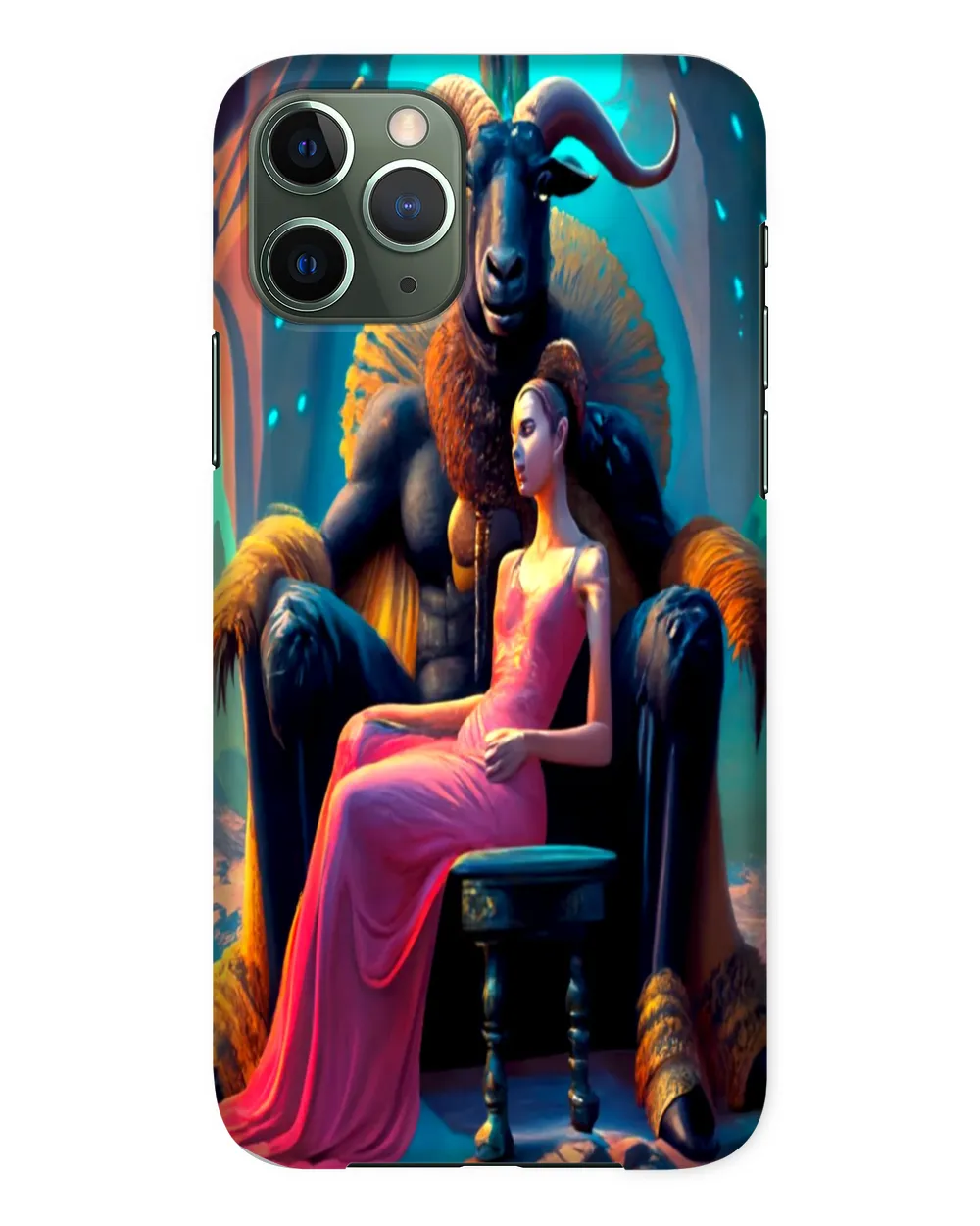 Black Throne Goat With Woman