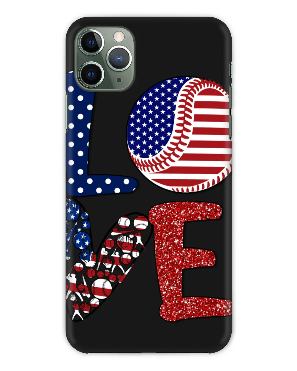 Baseball Love Flag American