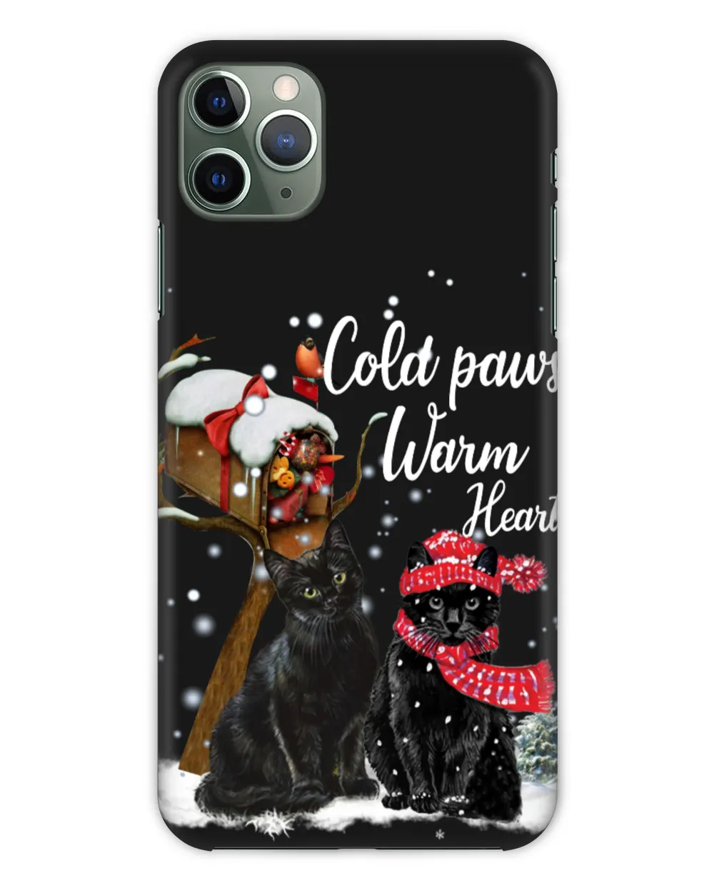 Black Cat Cold Paws Warm Heart Kitty Kitten