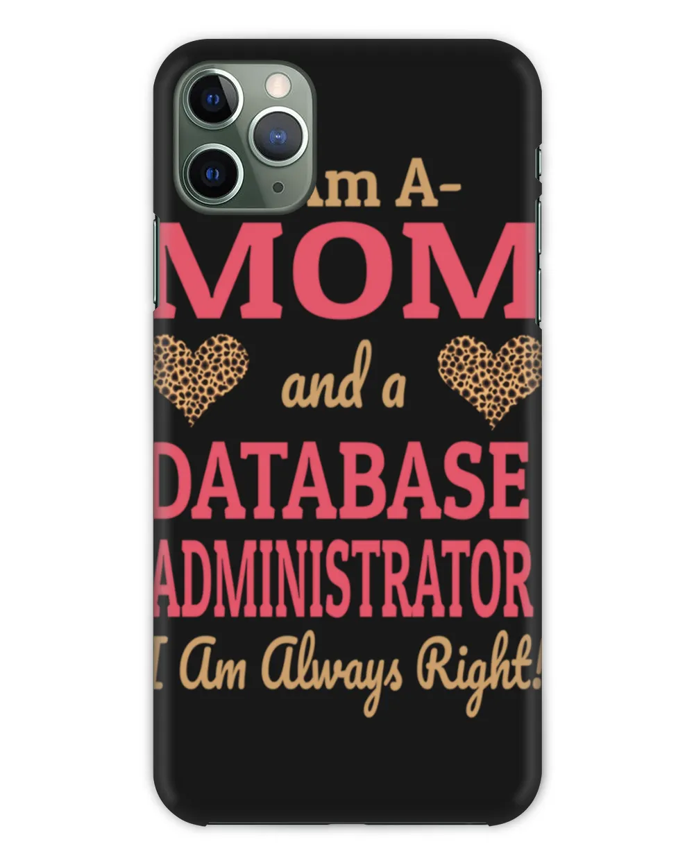 Database Administrator Mom Leopard Print Hearts Cute