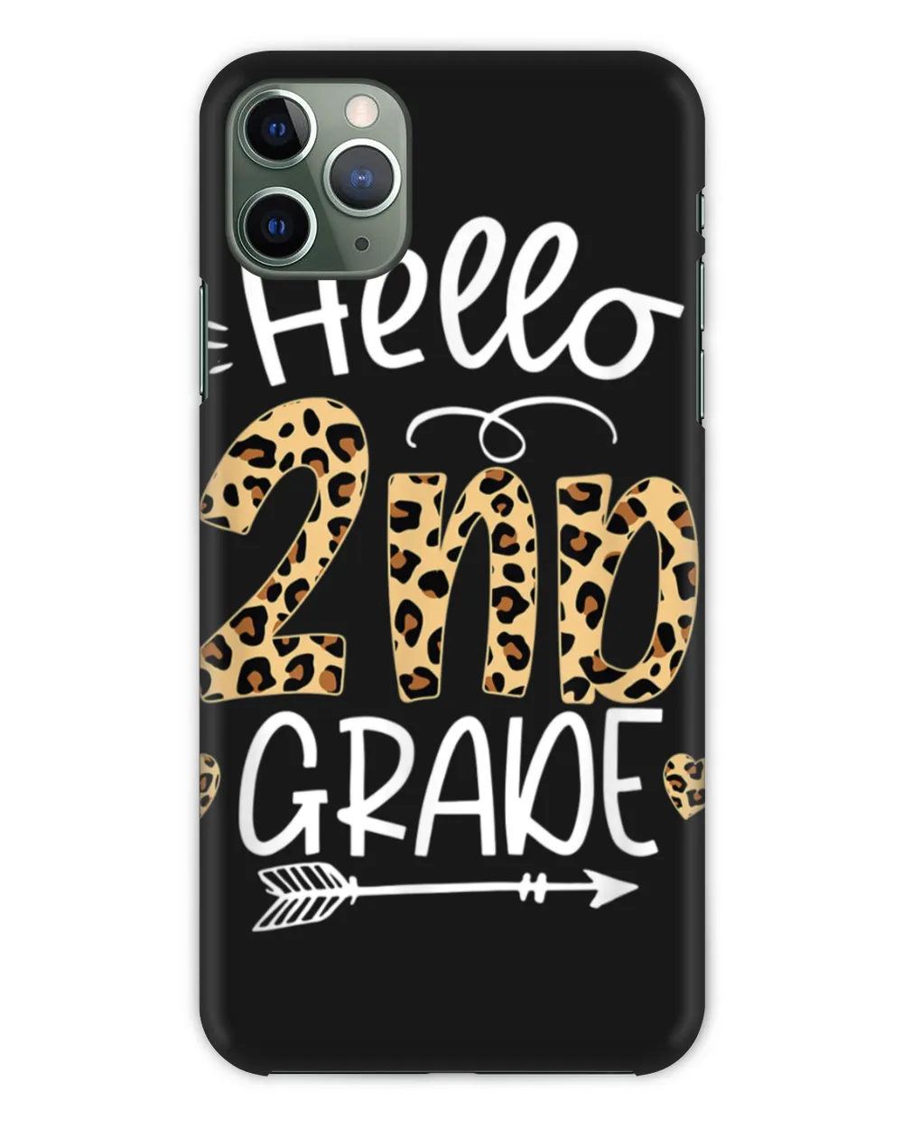 Hello 2nd Grade Leopard Teacher Students Back To School Girl