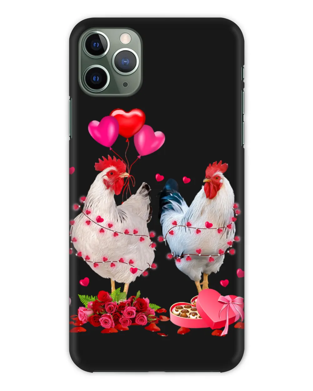 Chicken Two Chicken Heart Valentines Day Chicken Couple 285 Hen Rooster