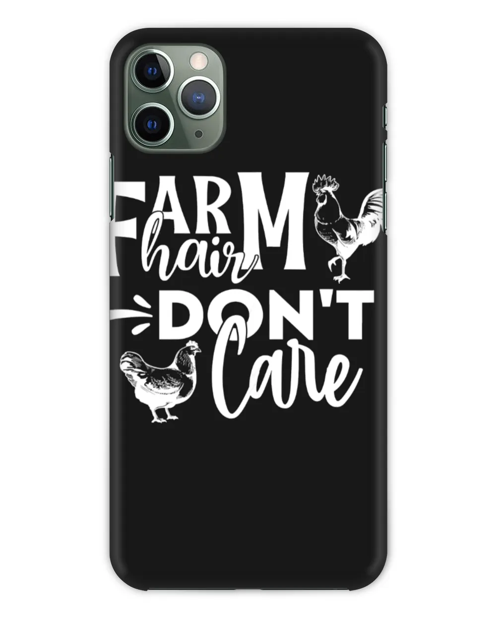 Chicken Womens FARM HAIR DONT CARE Funny Chicken Farmer Vintage Hen Rooster 7 Hen Rooster