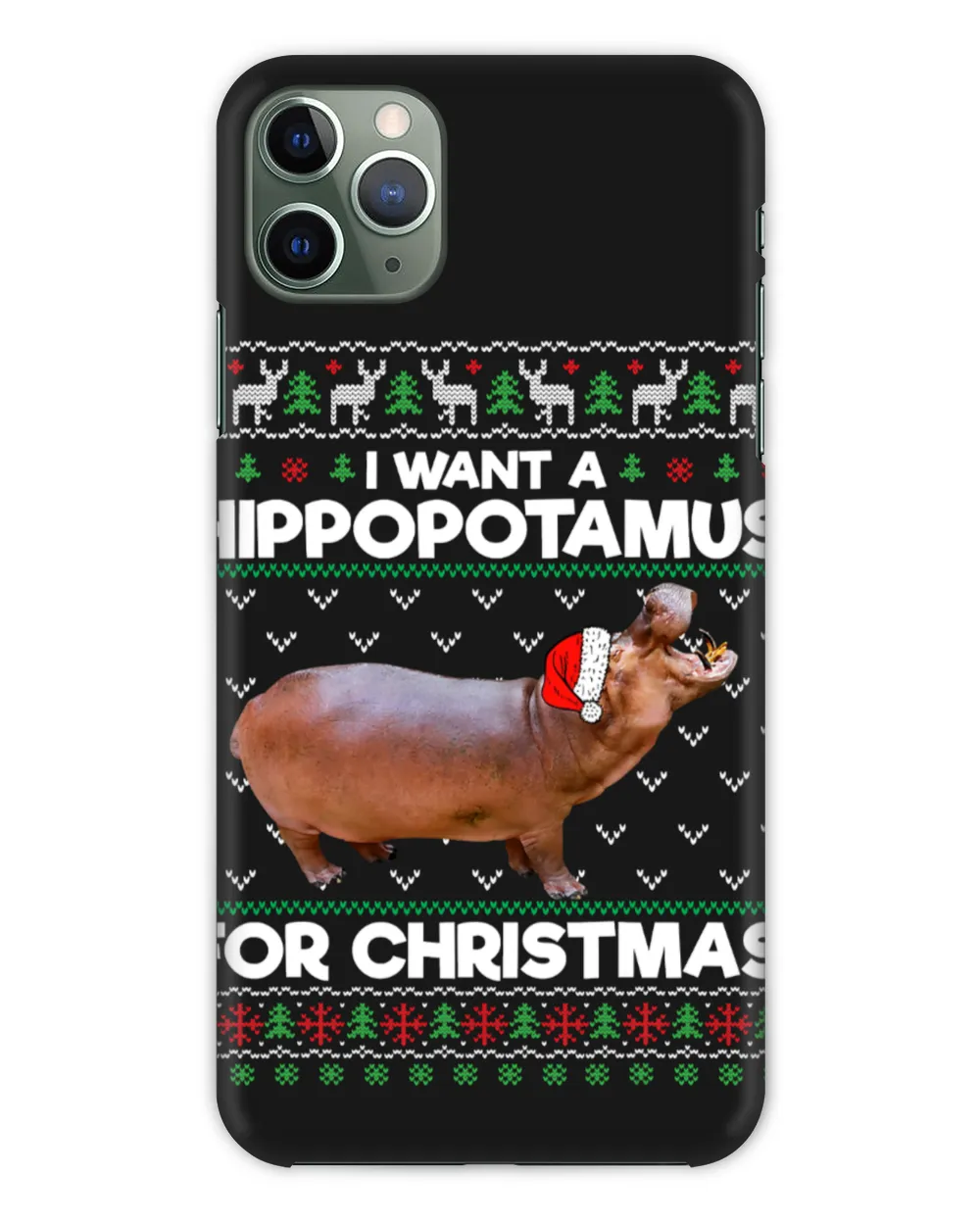 Hippopotamus I Want A Hippopotamus For Christmas Hippo Ugly Xmas Pajama 353 Hippo