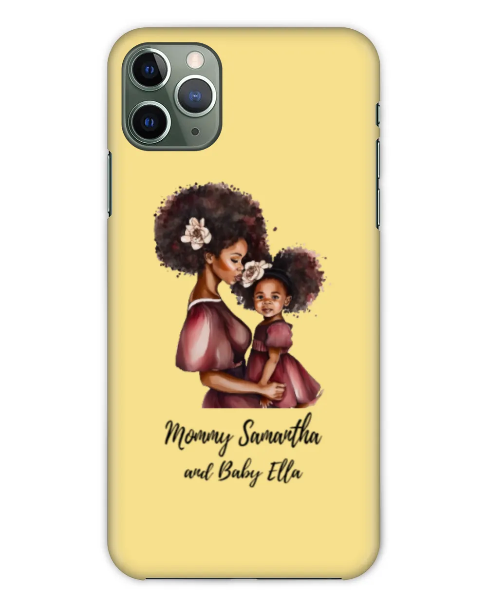 Personalized Black Mom and Daughter (2) Case-Mate iPhone Case, Gifts For Daughter, Gifts Idea For Daughter