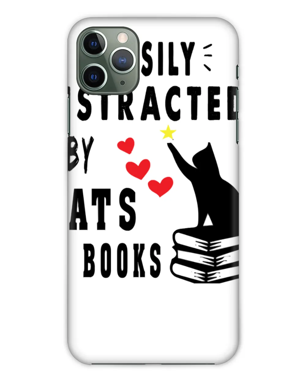 Easily Distracted by Cats and Books - Cat & Book Lover Classic T-Shirt